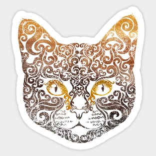 Swirly Cat Portrait Sticker